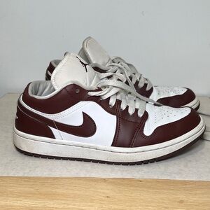 Nike Jordans White and Brown Low-Top Sneakers